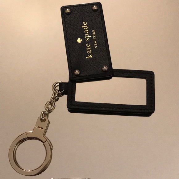 Kate Spade Black Leather Mirror Key Chain - Picture 3 of 5